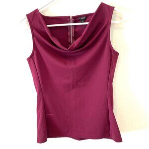 Ann Taylor Women's Sleeveless Pull On Top with Back Zipper  Burgundy  Size: XS